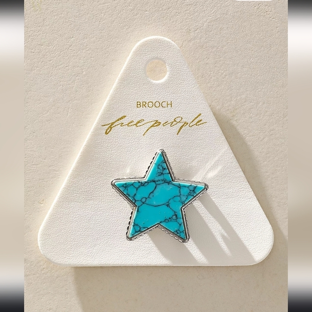 NWT! Free People,  High Roller Brooch,Turquoise, MSRP $30